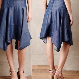 Anthropologie Chambray Skirt